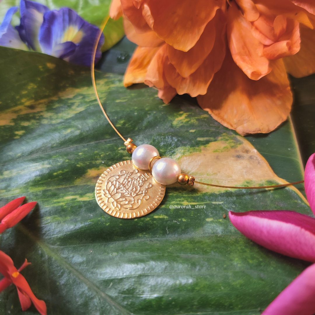 Antara - Lakshmi Coin with pearl Invisible Jewelry AS022