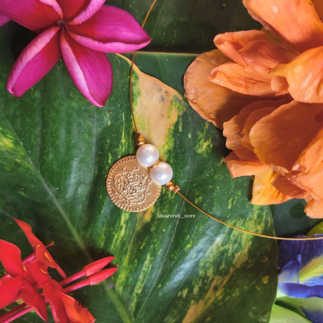 Antara - Lakshmi Coin with pearl Invisible Jewelry AS022