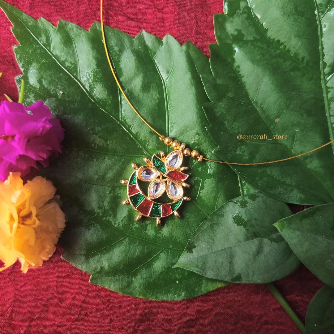 Antara - Red and Green flower Invisible Jewelry AS021