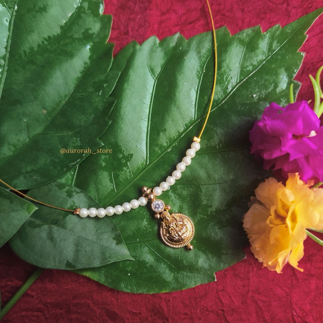 Antara - Lakshmi Coin with pearl Invisible Jewelry AS019