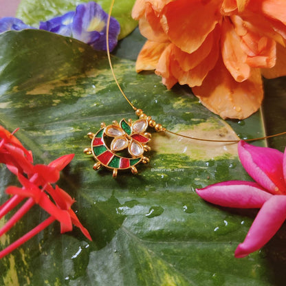 Antara - Red and Green flower Invisible Jewelry AS021