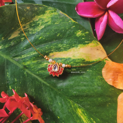 Antara - Lotus red with pearl Invisible Jewelry AS027