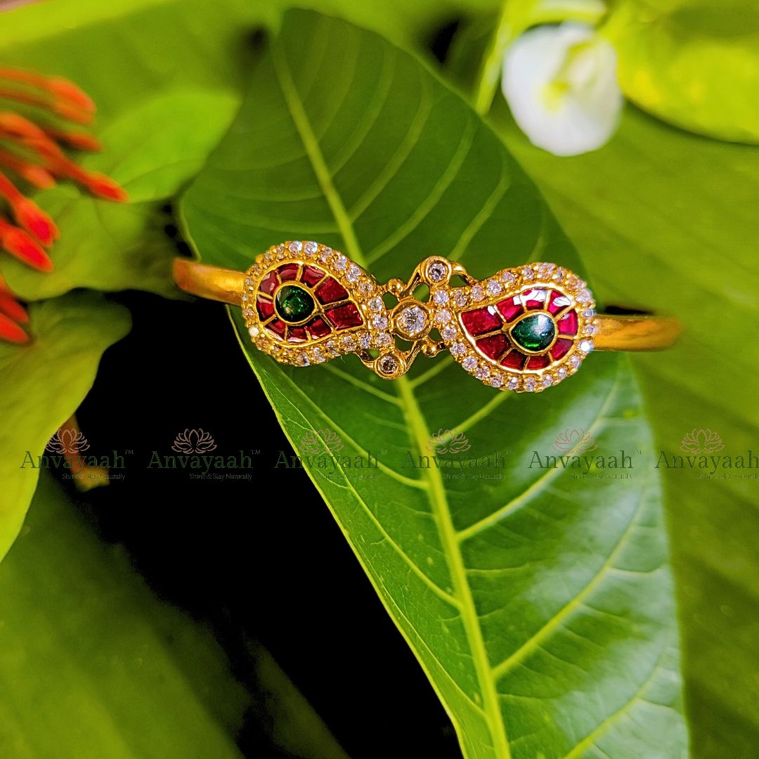 Multicolor Gold finish Kada Bangle - A014