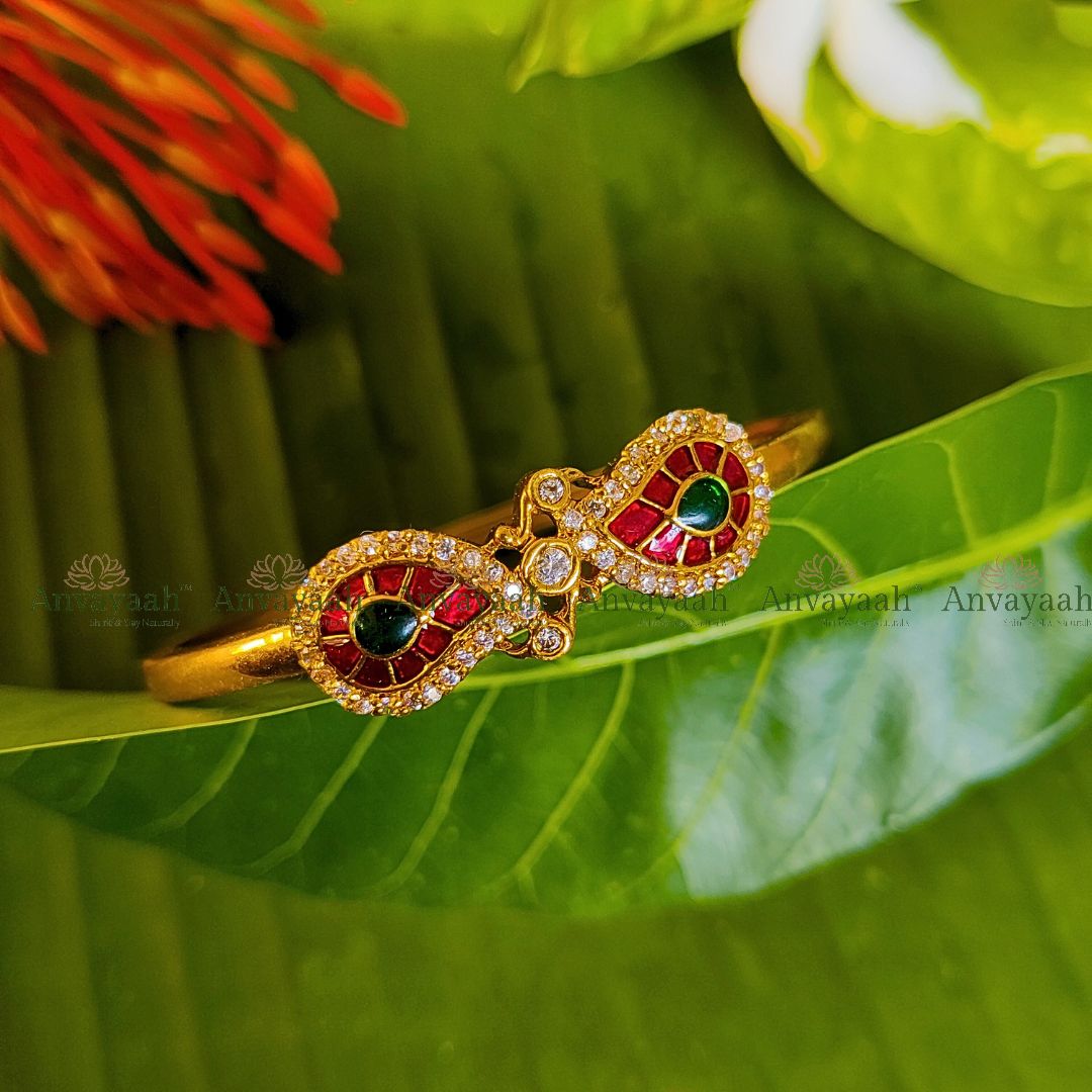 Multicolor Gold finish Kada Bangle - A014