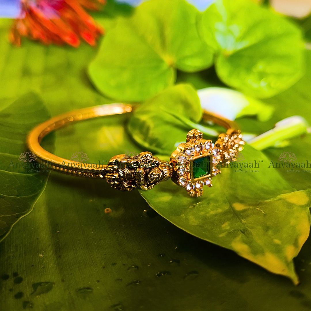 Green Kada Lakshmi Bangle - AS013