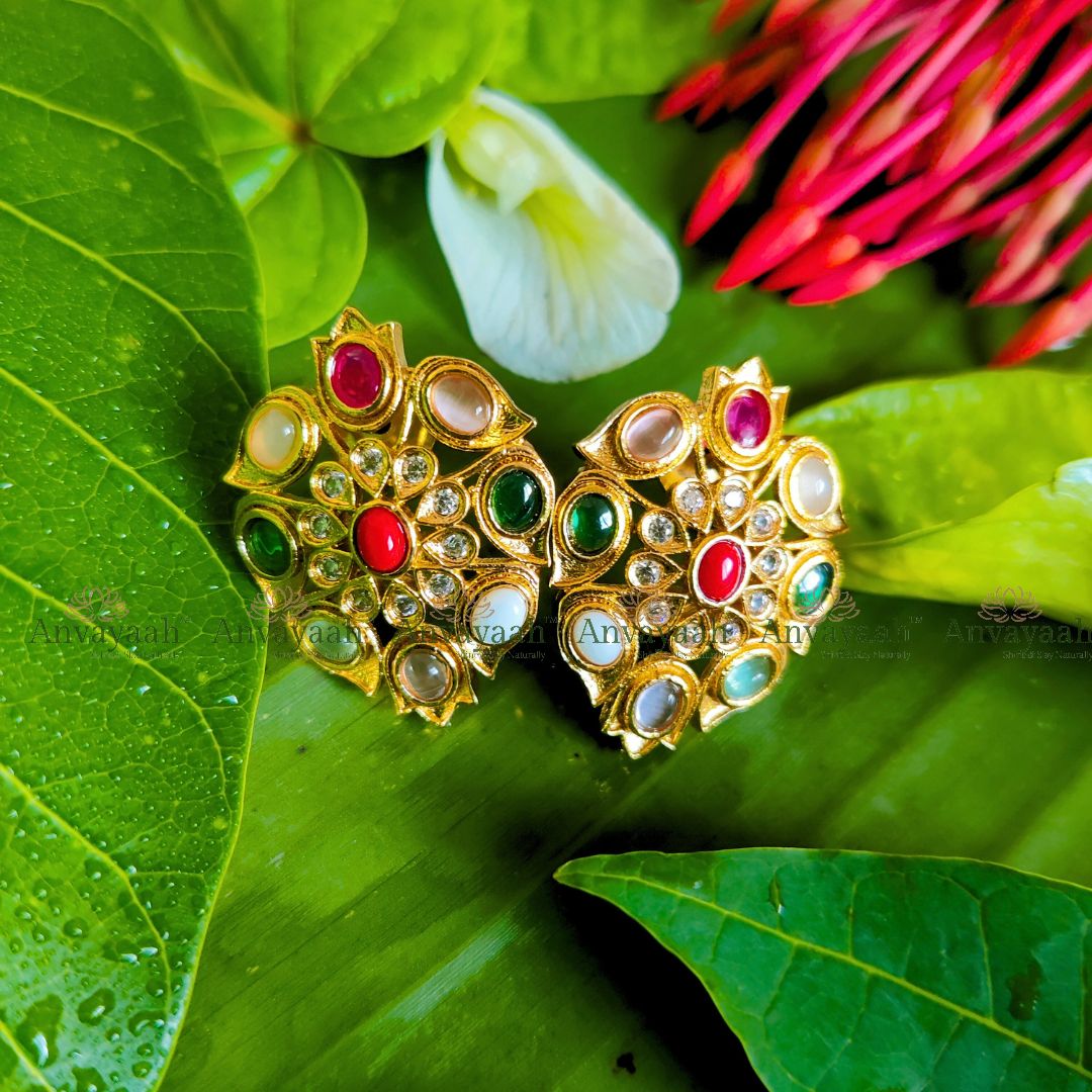 Navaratna Stud Multicolor earrings - AS004